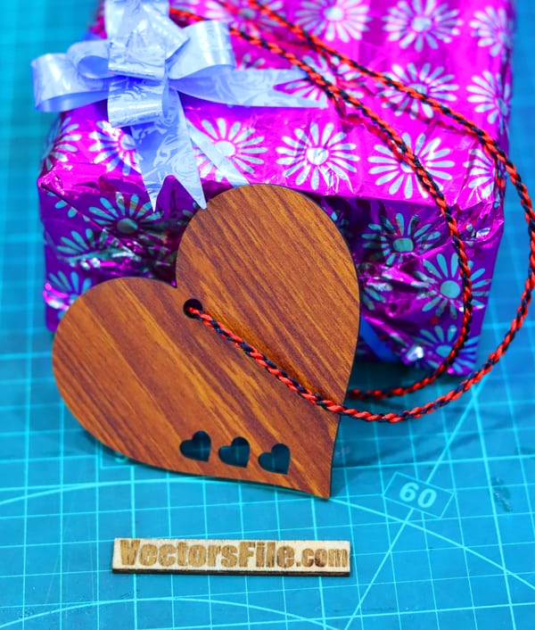 Laser Cut Heart Gift Tags Sample Happy Valentine Day Gift Tags Idea DXF and CDR File