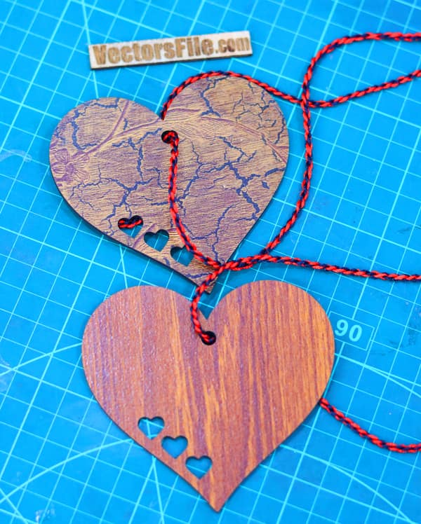 Laser Cut Heart Gift Tags Sample Happy Valentine Day Gift Tags Idea DXF and CDR File