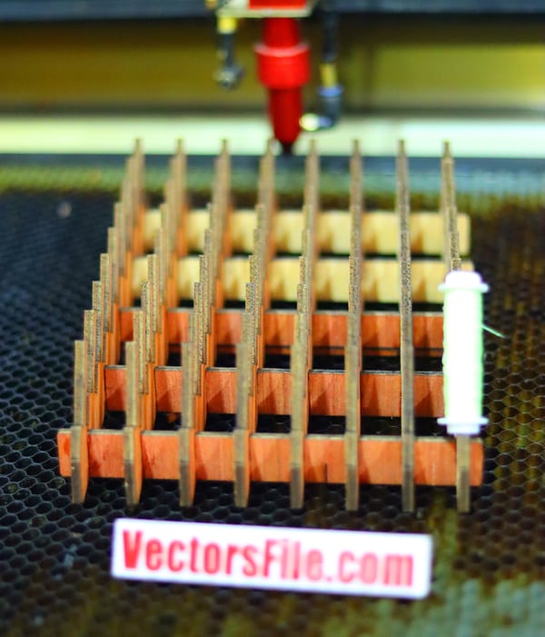 Laser Cut Bobbin Rack Sewing Thread Organizer SVG File Free