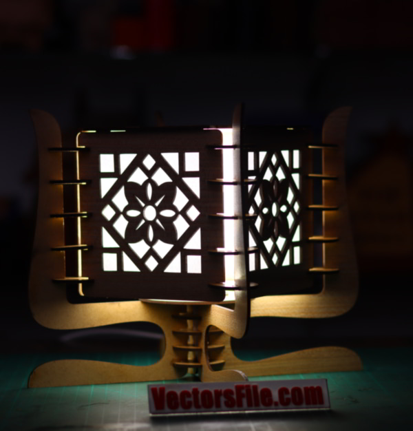 Wooden Table Lamp Night Light LED Lamp Puzzle Design Laser Cut 3mm DXF and CDR File