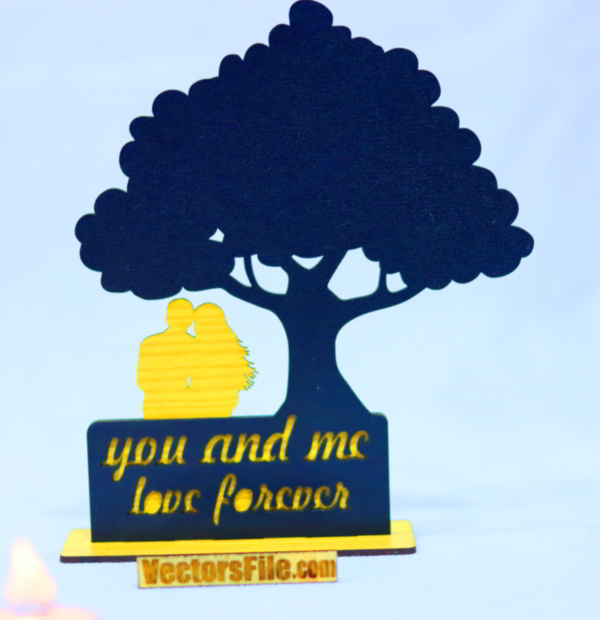You and Me Love Forever Happy Valentine Day Gift Idea Laser Cut 3mm DXF and CDR File