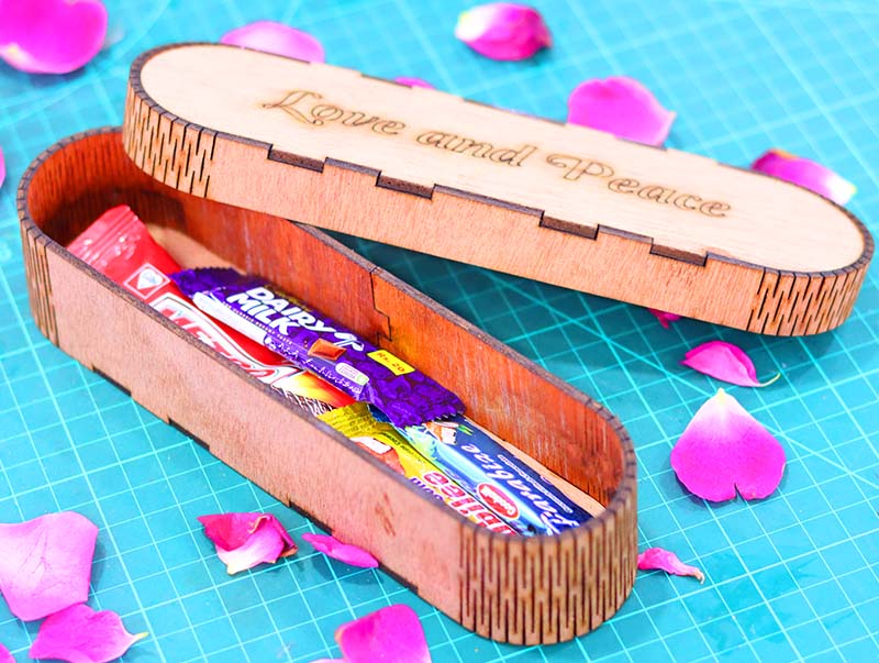 Laser Cut Box Happy Valentine Day Gift Idea Wooden Box Chocolate Box 3mm Vector File