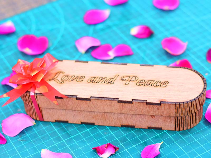 Laser Cut Box Happy Valentine Day Gift Idea Wooden Box Chocolate Box 3mm Vector File