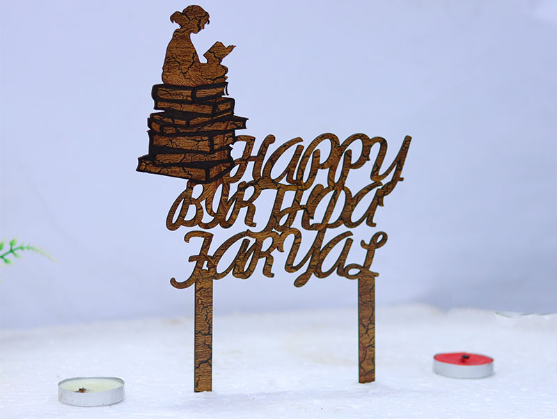 Custom Laser Cut wood Cake Topper Birthday Cake Topper for Girls Vector File