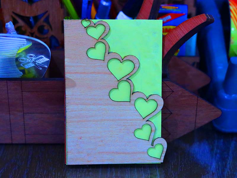 Laser Cut Happy Valentine Day Gift Card Love Heart Wood Card Vector File