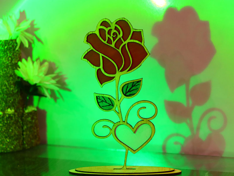Laser Cut Valentines Day Wooden Flower Gift Idea Flower Vase Stand Vector File