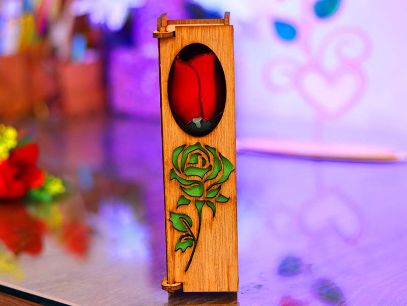 Laser Cut Box Wooden Flower Gift Box Valentines Day Gift Box Idea Flower Box Vector File