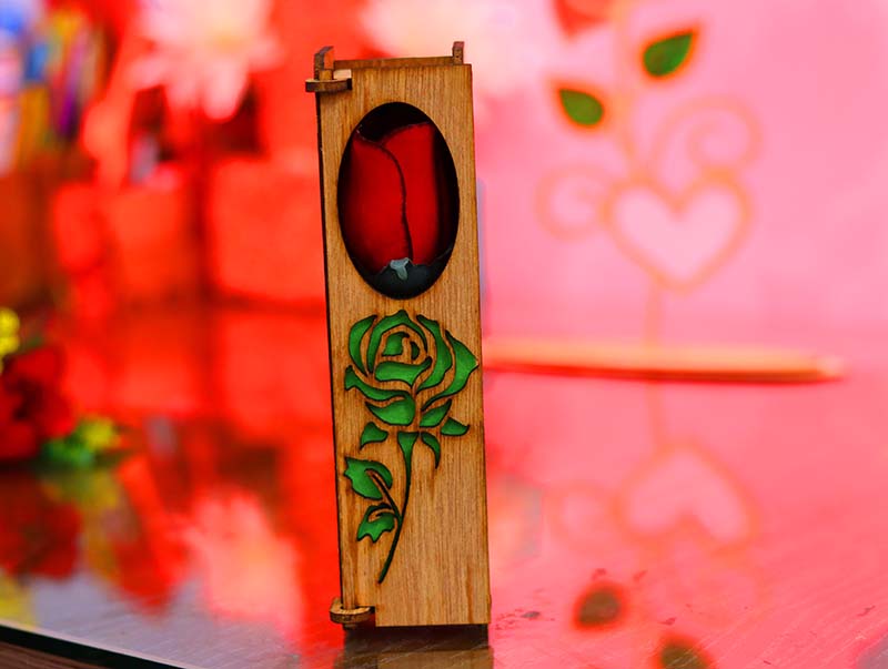 Laser Cut Box Wooden Flower Gift Box Valentines Day Gift Box Idea Flower Box Vector File