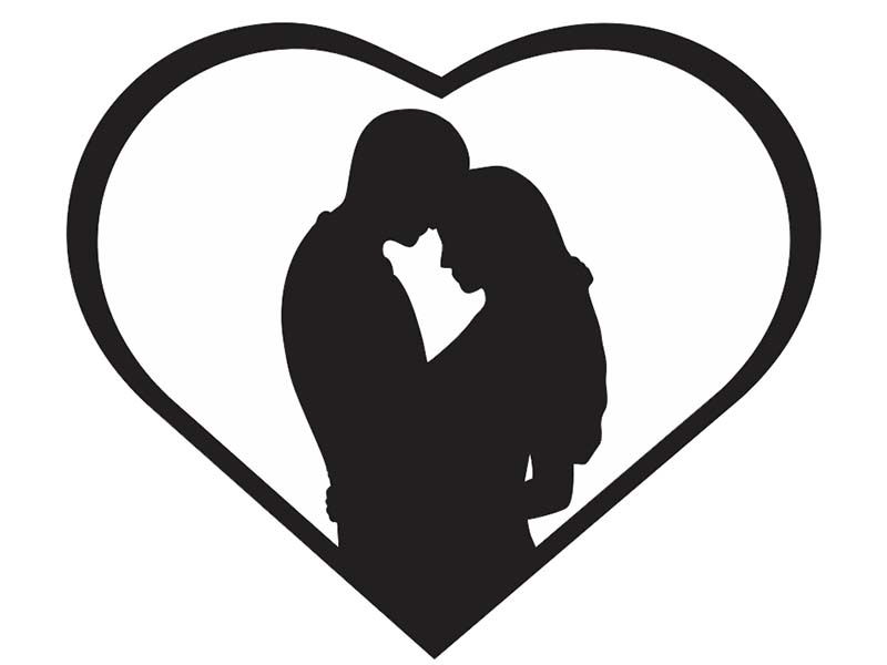 Laser Cut Couple Silhouette Valentines Day Vector Template File ...
