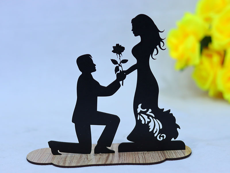 Laser Cut Valentines Day Couple Proposal Love Stand Gift for your Loved one Vector File