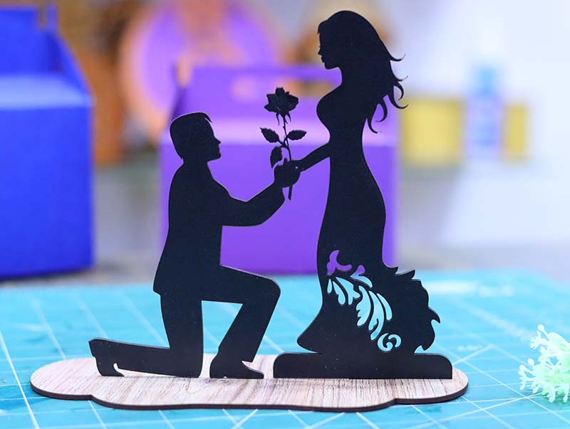 Laser Cut Valentines Day Couple Proposal Love Stand Gift for your Loved one Vector File