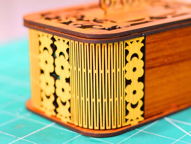 Laser Cut Wooden Box Beautiful Jewelry Box Gift Box Valentine Day Box 3mm Vector File