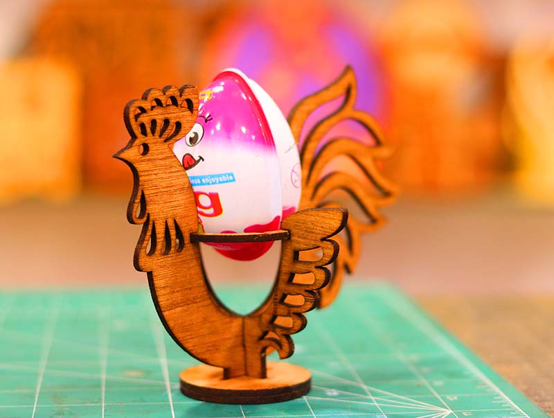 laser cut Bunny Chicken Easter Egg Holder 3mm Vector File