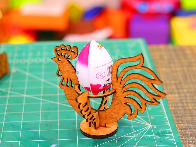 laser cut Bunny Chicken Easter Egg Holder 3mm Vector File