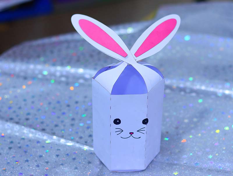 Laser Cut Bunny Gift Box Easter Bunny Craft Paper Box Vector File