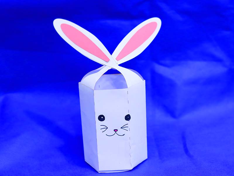 Laser Cut Bunny Gift Box Easter Bunny Craft Paper Box Vector File