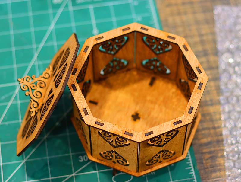 Laser Cut Jewelry Box Wooden Makeup Organizer Box Gift Box 3mm Vector File