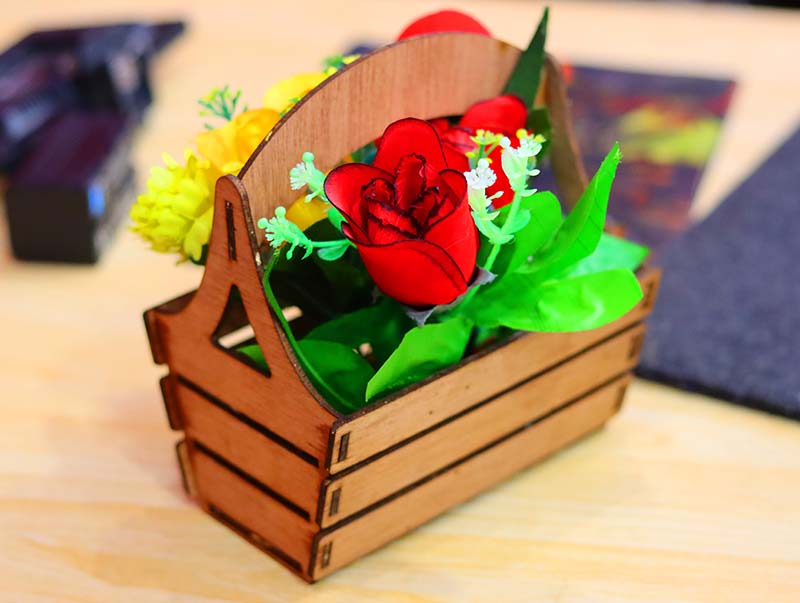 Laser Cut Flower Basket Wooden Easter Basket Gift Basket 3mm Vector File