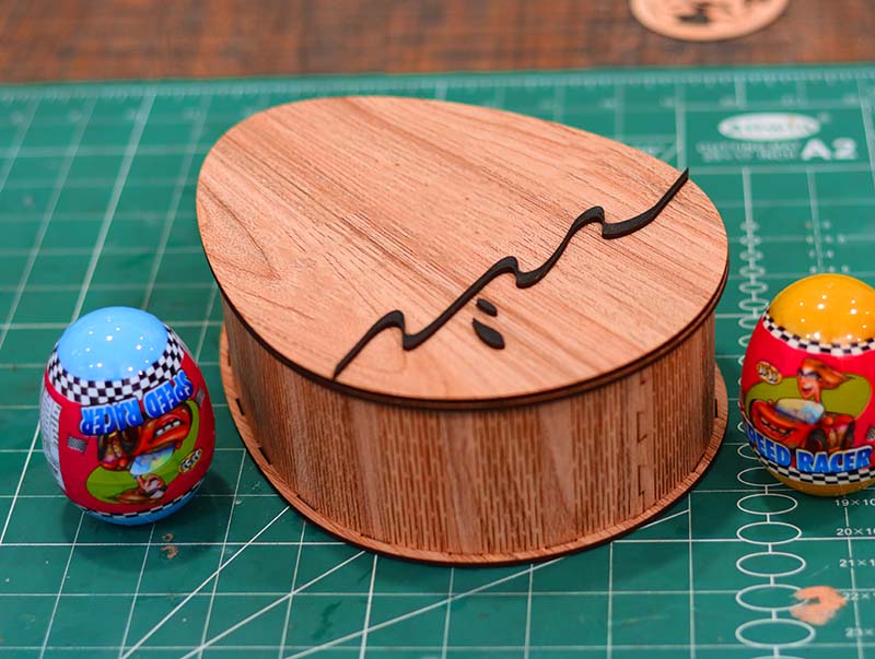 Laser Cut Easter Egg Box Wooden Egg Shape Easter Box 3mm Vector File