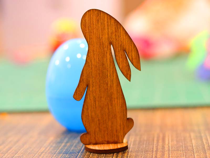 Laser Cut Bunny Stand Decoration Easter Bunny Decor Item 3mm Vector File