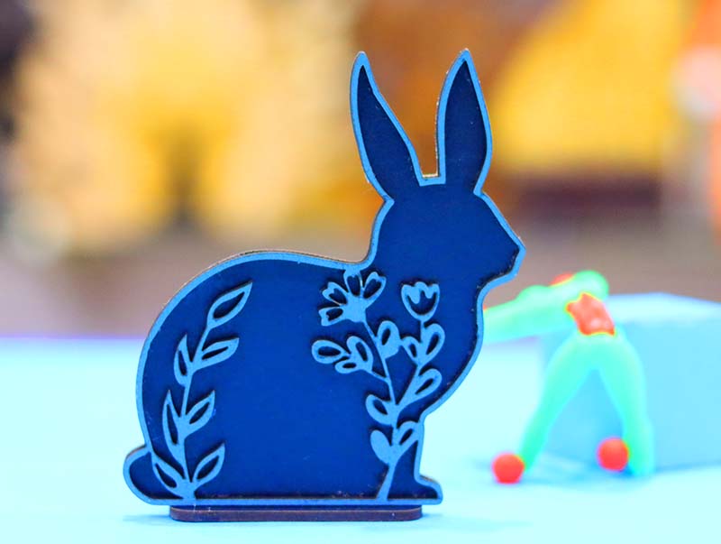 Laser Cut Layered Bunny Stand Decoration Idea Easter Bunny Decor 3mm Vector File