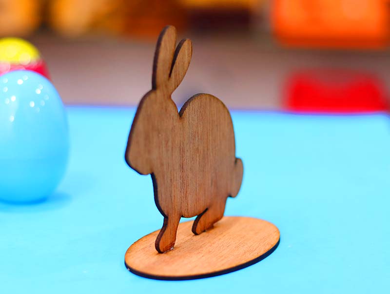 Lase Cut Bunny Stand Decoration Easter Bunny Deocr Idea 3mm Vector File for Laser Cutting