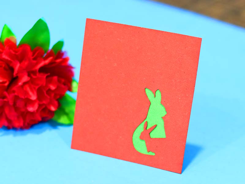 Laser Cut Happy Easter Gift Card Paper Craft Bunny Card Template Vector File