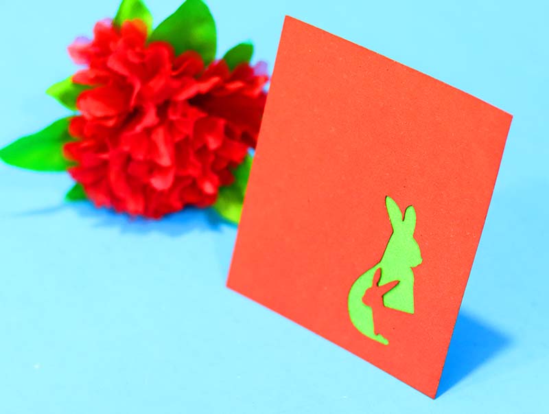 Laser Cut Happy Easter Gift Card Paper Craft Bunny Card Template Vector File