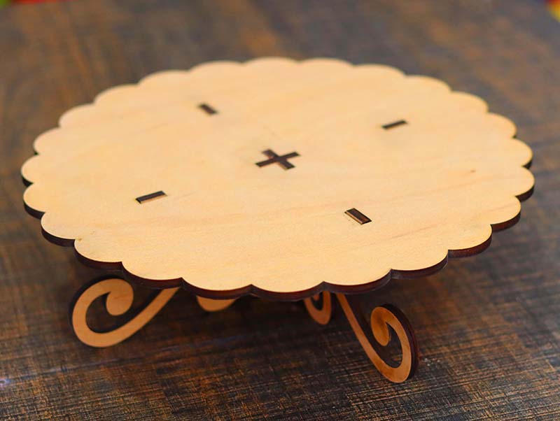 Laser Cut Wooden Decorative Cake Stand Plywood 6mm Vector File