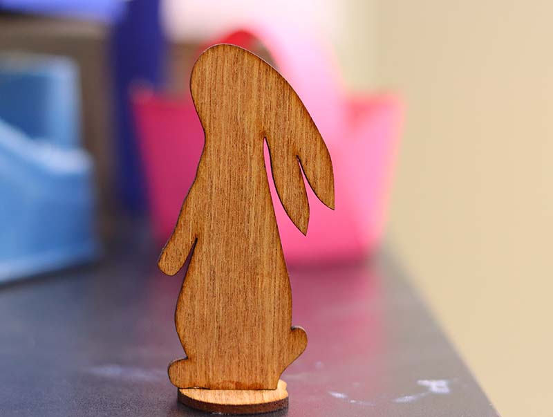 Laser Cut Wooden Bunny Decorative Stand 3mm Vector File