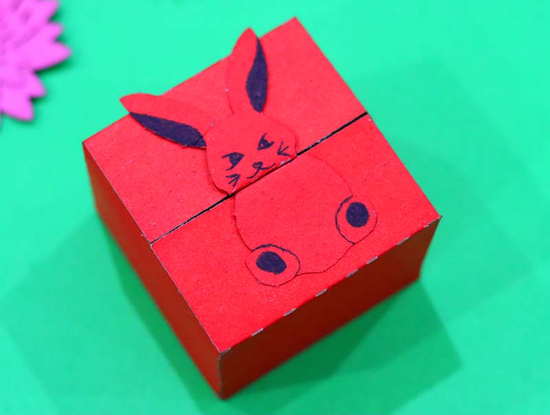 Laser Cut Bunny Gift Box Easter Craft Paper Box Vector File