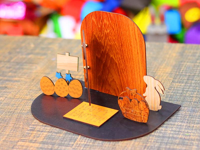 Laser Cut Easter Decoration 3D Puzzle Bunny Decor Kit Toy 3mm Vector File