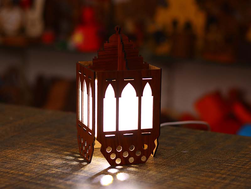 Laser Cut Lamp Ramadan Lantern Wooden Lamp LED Table Lamp 3mm Vector File