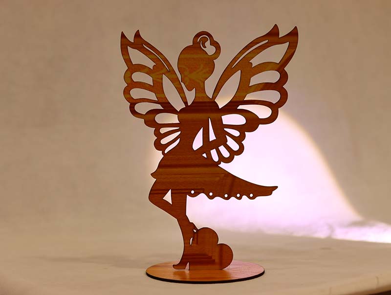 Laser Cut Wooden Angel on Stand Decoration 3mm Vector File