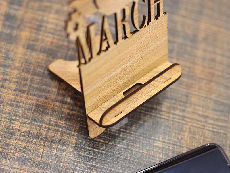 Laser Cut Mobile Stand 8th March Women’s Day Mobile Holder Stand 3mm Vector File