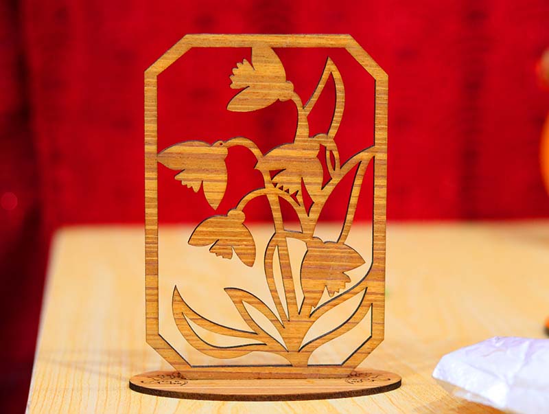 Laser Cut Wooden Stand Decoration Table Stand Decor Template 3mm Free Vector
