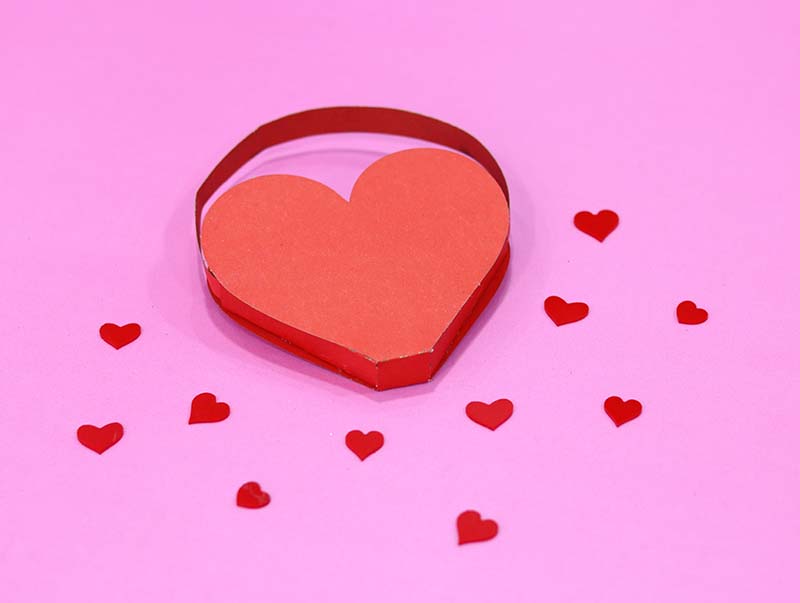 Laser Cut Paper Heart Gift Basket Vector Art File