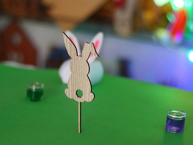 Laser Cut Wooden Bunny Cake Topper Desing Free Vector
