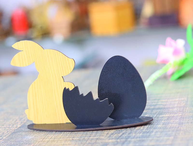 Laser Cut Layered Bunny with Egg Stand Decoration Easter Deocr 3mm Vector File