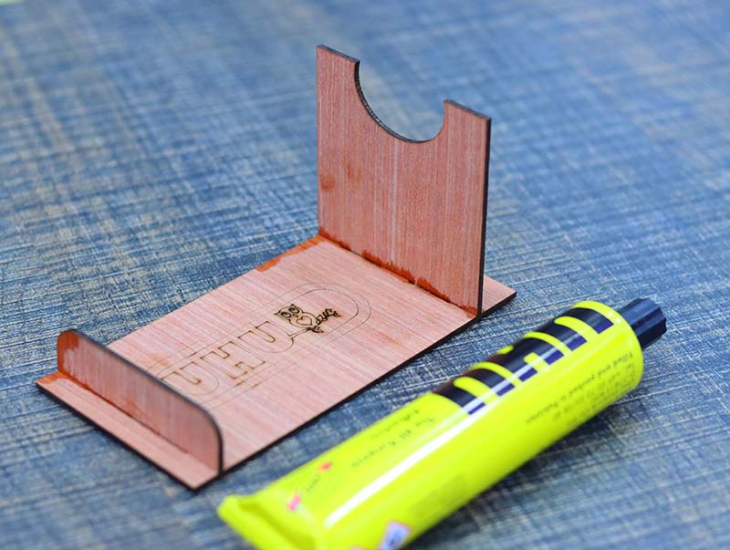 Laser Cut Glue Stand Wooden UHU Glue Tube Holder Stand 3mm Free Vector