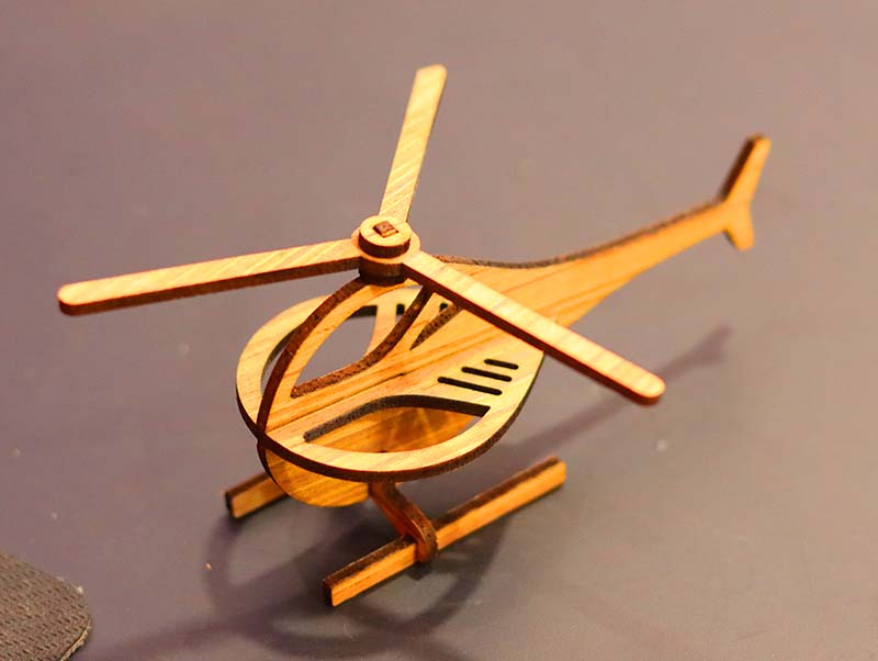 Laser Cut Wooden Helicopter Toy Model Wooden Puzzle Kids Toy 3mm Vector File