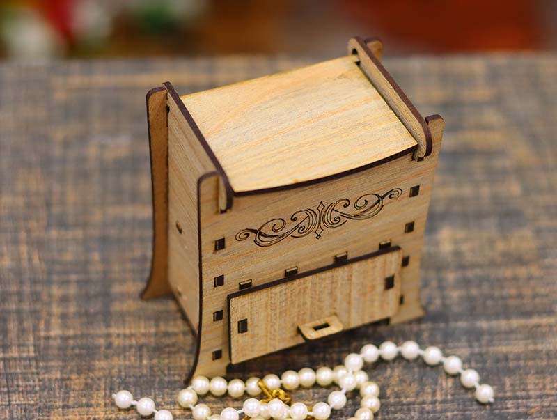 Laser Cut Wooden Mini Box Jewelry Box Gift Box Small Box 3mm Free Vector