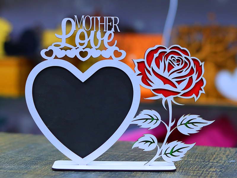 Laser Cut Mother’s Day Photo Frame Mother’s Day Gift Idea 3mm Free Vector