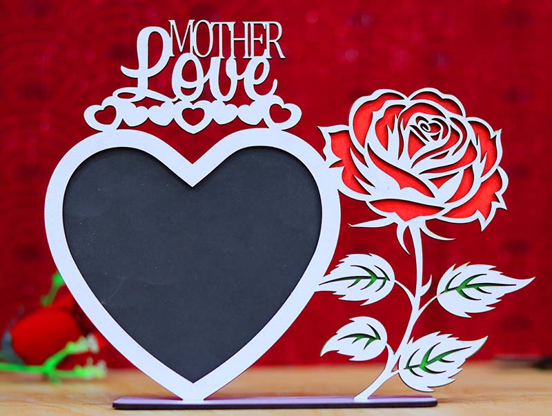 Laser Cut Mother’s Day Photo Frame Mother’s Day Gift Idea 3mm Free Vector