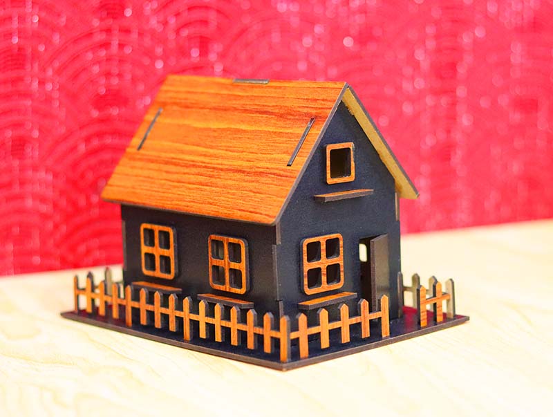 Laser Cut Dollhouse Wooden Toy House Model Kids Puzzle Toy 3mm Free Vector