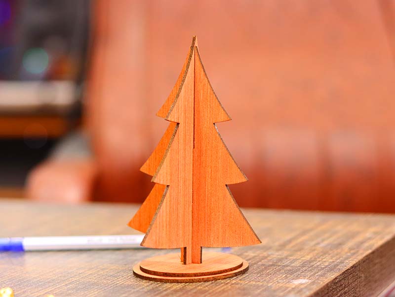 Laser Cut Christmas Tree Wooden Decorative Tree Stand 3mm Free Vector