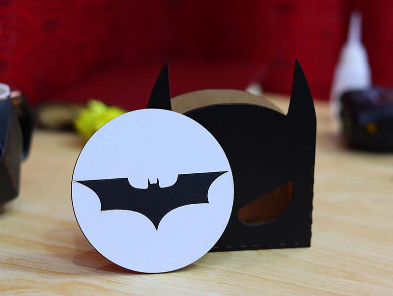 Batman Coaster with Holder Tea Coaster Superhero Template Laser Cut 3mm Free Vector