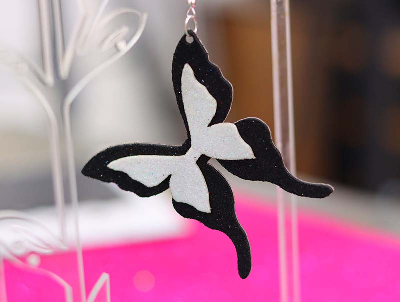 Laser Cut Glitter Paper Butterfly Earring Design Foam Sheet Earrings Free Vector