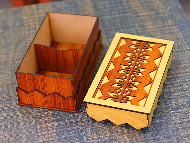 Laser Cut Jewelry Box Template Wooden Gift Box with Lid 3mm Verified Vector