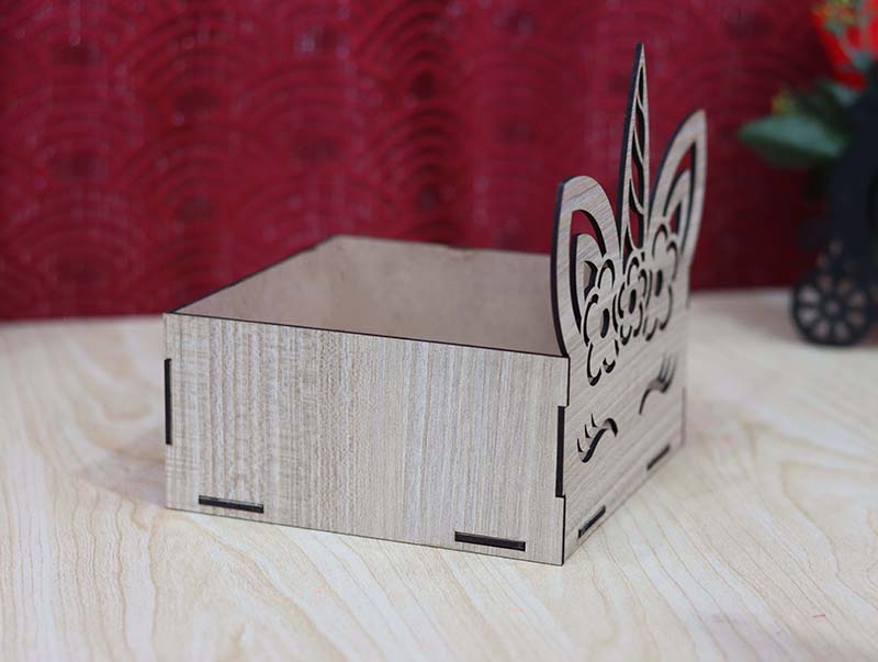 Laser Cut Chocolate Box Unicorn Organizer Box Wooden Gift Box 3mm Free Vector